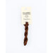 A skein of coffee brown embroidery floss, twisted and bundled, with a cream and black label featuring the brand name and color information.