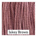 A mauve brown swatch of Classic Colorworks floss. 