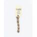 A skein of tan embroidery floss, twisted and bundled, with a cream and black label featuring the brand name and color information.