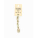 A skein of pear green embroidery floss, twisted and bundled, with a cream and black label featuring the brand name and color information.