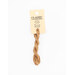A skein of light brown embroidery floss, twisted and bundled, with a cream and black label featuring the brand name and color information.