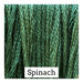 Swatch of dark green colored threads