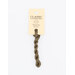 A skein of brown embroidery floss, twisted and bundled, with a cream and black label featuring the brand name and color information.