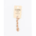 A skein of pale orange embroidery floss, twisted and bundled, with a cream and black label featuring the brand name and color information.