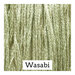 Swatch of pastel green colored threads