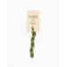 A skein of tea green embroidery floss, twisted and bundled, with a cream and black label featuring the brand name and color information.