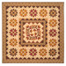 The completed Heartland quilt, a blended design of appliqué and patchwork colored in warm fabrics from the Toasted and Spice Market collections from Andover Fabrics, isolated on a white background.