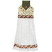 The completed hanging towel in cream and green fall fabrics from the Rustle collection, isolated on a white background.