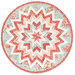 The completed Folded Star Table Topper, colored in pink, blue, and white fabrics from the Muse collection, isolated on a white background.