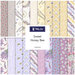 Digital collage of fabrics included in the Sweet Honey Bee collection featuring bees and blooms.