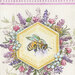 Close up on the panel featuring a bee in a floral medallion from the Sweet Honey Bee collection.