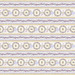 Border stripe featuring alternating rows of bees in floral medallions and floral garlands on white fabric.