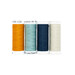 Four spools of orange, blue, and cream thread on a white background