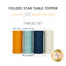 Four spools of orange, blue, and cream thread on a white background below a text graphic.