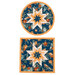 A top down shot of the Folded Hot Star Pads in both square and round versions, isolated on a white background.