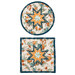A top down shot of the Folded Hot Star Pads in both square and round versions, isolated on a white background.
