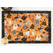 A top-down view of the placemat, showcasing the main orange fabric of dressed up cats.