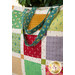 A close up on the tote, demonstrating fabric print and color details.