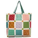 The completed Magic Charm Pack Tote in calico prints from the Gentler Times collection by Riley Blake Designs, isolated on a white background.