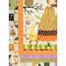 A shot of the bottom right left of the quilt, showcasing the various blocks along the outer edge of the design, panel, and border details.
