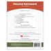 The back cover of the pattern listing project requirements and recommended notions.