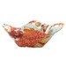 One completed Bowl Cozy, colored in soft autumn fabrics from the Harvest Blooms collection by Wilmington prints, isolated on a white background.
