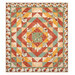 The completed Harvest Blooms Quilt colored in autumn-themed prints from the Harvest Blooms collection by Wilmington prints, isolated on a white background.