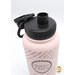 A close-up on the top of the water bottle, showing the cap details on the sport lid with the top unscrewed..