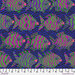 Blue fabric featuring oceanic fish and wavy stripes with a 12
