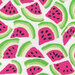 White fabric featuring a pattern of watermelon slices