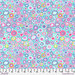 Abstract fabric featuring modern striped dots in light blue with a 12