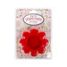 A red flower-shaped magnetic dish with a central indentation.