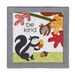 The completed On Wander Lane Mini Quilt for September, two appliqué squirrels sharing an acorn beside hand-stitched text that reads 