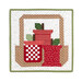 The completed September spool, three red apple themed spools, isolated on a white background.