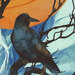 An 8x8 swatch of the panel featuring a raven perched on a branch.