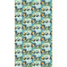 A blue watercolor border stripe fabric featuring ravens and full moons. 