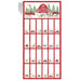 Advent panel project featuring a red barn, farm equipment, and farm animals with a thick barn red border.