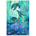 Fabric panel featuring an underwater coral reef thriving with branching coral, sea turtles, and vibrant tropical fish.