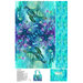 Canvas tote bag panel featuring an underwater coral reef thriving with branching coral, sea turtles, and tropical fish.