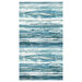 Fabric with a rough textured print in shades of deep teal, ice blue, and white which resembles waves and rugged coastline