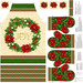 Canvas panel with an apron and oven mitt design decorated with holly and the word "JOY"