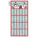 Advent calendar panel featuring snowmen and presents along with countdown to Christmas days on icy blue fabric.