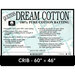 Cover sheet for Quilter's Dream Cotton Batting, detailing composition, sizes, and usage instructions.