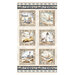 Sand tan fabric panel featuring seaside views including light houses and sail boats.
