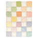 The completed Layer Cake Rag Quilt colored in soft pastel fabrics from the Little Lambies collection by Maywood Studio, isolated on a white background.