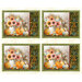 Placemats panel on mottled cream fabric featuring a fall harvest harvest scene.