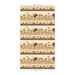 Tan border stripe fabric with purple gingham, jack-o-lanterns, and Pooh and friends