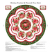Tree skirt panel with a large floral pattern with poinsettias, holly, pine, cardinals and swirls.
