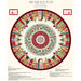 Tree skirt panel with a charming design of townhouses with a floral inner ring, adding a Scandinavian touch to any Christmas tree.