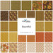 Collage of fabrics in the collection, in autumn oranges, browns, and yellows, with pumpkins, vintage florals, and plaids 